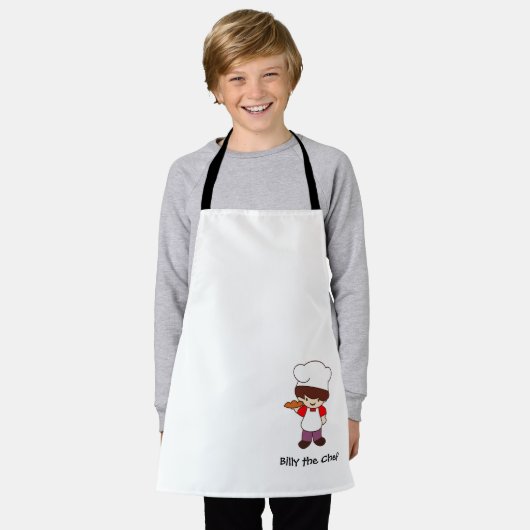 Billy the Chef Apron for Kid with Masterchef Print エプロン (着用した状態)