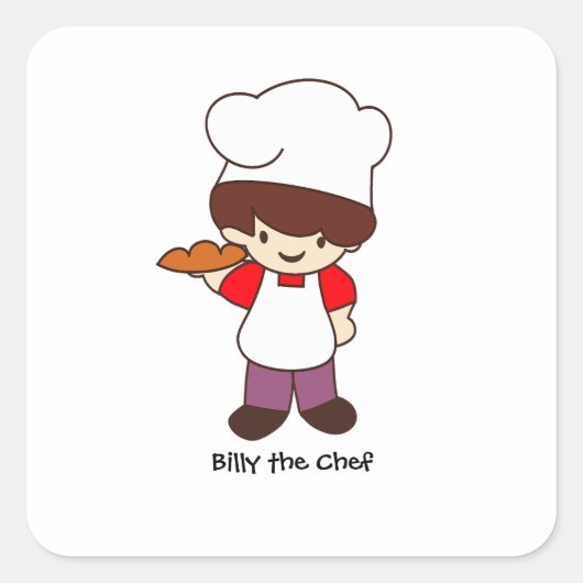 Billy the Chef Masterchef Print  スクエアシール (正面)
