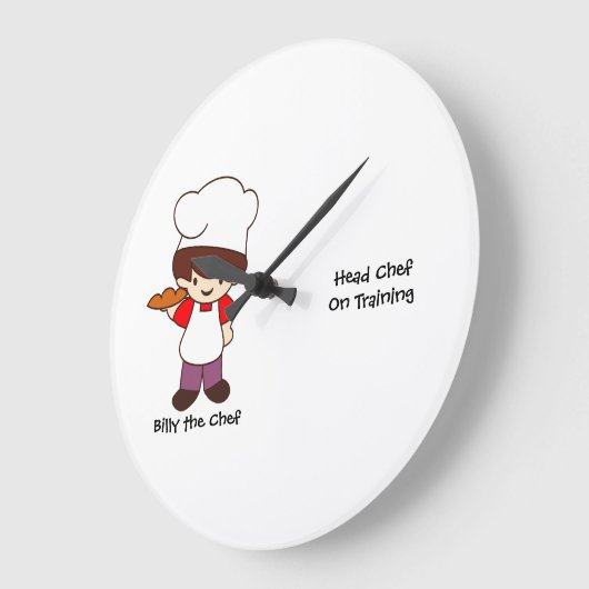 Billy the Chef Masterchef Print  ラージ壁時計 (傾斜)