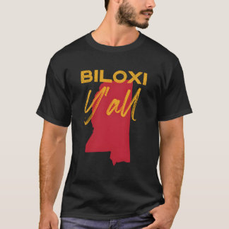 BiloxiミシシッピY'All Msプライド州マップかわいい Tシャツ