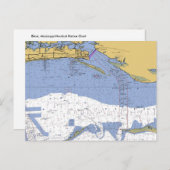 Biloxi,ミシシッ航海のピー港湾図葉書 ポストカード (正面/裏面)