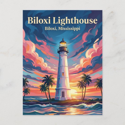 Biloxi Lighthouse Mississippi ポストカード (正面)