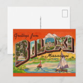 Biloxi Miss Greetings Vintage Postcard ポストカード (正面/裏面)