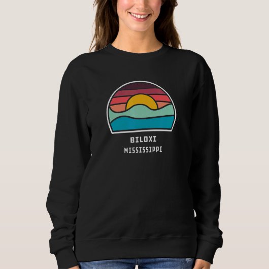 Biloxi Mississippi Cool Minimalist Ocean Wave スウェットシャツ (正面)