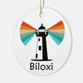 Biloxi Mississippi Lighthouse Rainbow セラミックオーナメント (左)