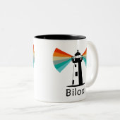 Biloxi Mississippi Lighthouse Rainbow ツートーンマグカップ (正面右)
