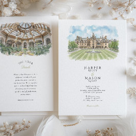 Biltmore Estate Asheville Watercolor Wedding 招待状