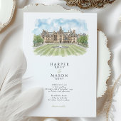 Biltmore Estate Asheville Watercolor Wedding 招待状