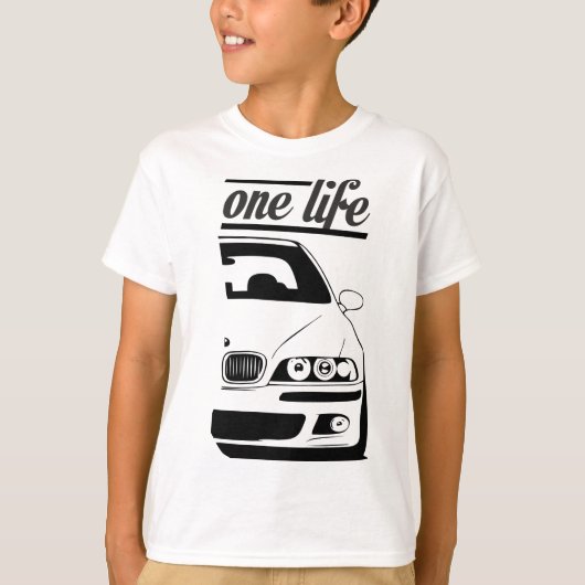 Bimmer Car E39 5シリーズ – One Life One Love Tシャツ (正面)