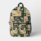 Bin Chicken Circuals：イビスのコラージュ プリントバックパック (正面)