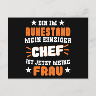 Bin Im Ruhestand Mein Einziger Chef Ist Meine Frau ポストカード