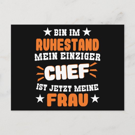 Bin Im Ruhestand Mein Einziger Chef Ist Meine Frau ポストカード (正面)
