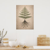 Binary Botany - Coding and Nature Abstract Art ポスター (キッチン)