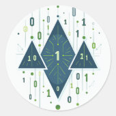 Binary Code Geometric Pattern for Programmers and  ラウンドシール (正面)