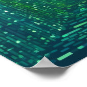 Binary Code Network Programmer Developer Sticker ポスター (角)