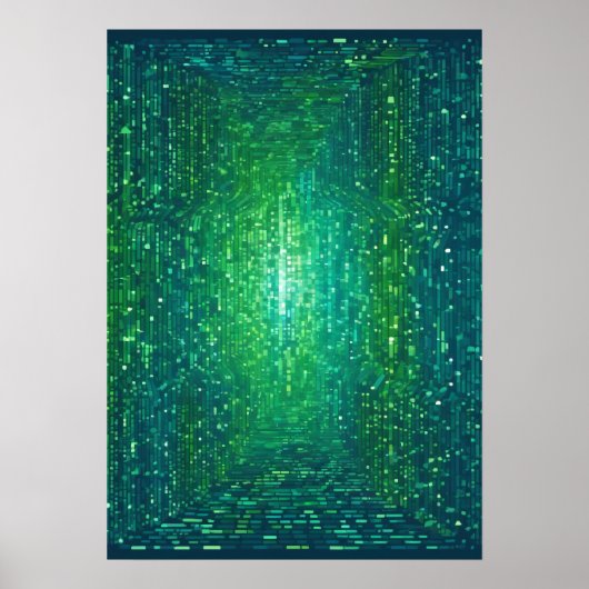 Binary Code Network Programmer Developer Sticker ポスター (正面)