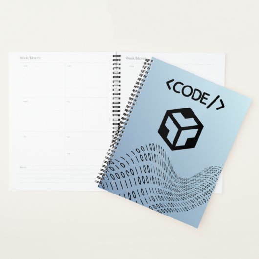 Binary code Spiral Planner– Modern Design プランナー手帳 (ディスプレー)