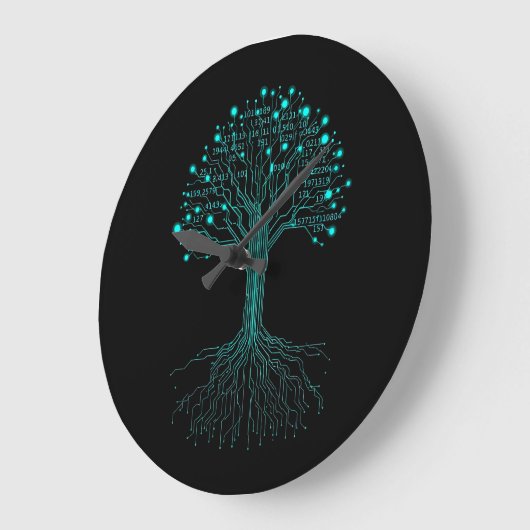 Binary Coding Programmer Graphic Design for Coders ラージ壁時計 (傾斜)