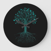 Binary Coding Programmer Graphic Design for Coders ラージ壁時計 (正面)