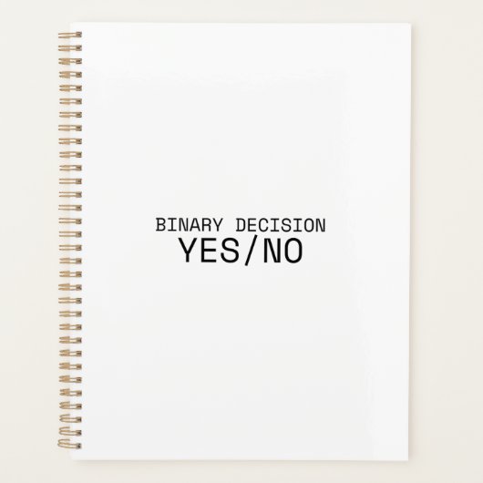 Binary Decision Yes No 2026 Minimalist Daily Plann プランナー手帳 (正面)