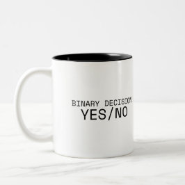 Binary Decision Yes No Minimalist ツートーンマグカップ