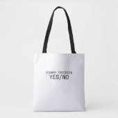 Binary Decision Yes No Minimalist Canvas トートバッグ (正面)