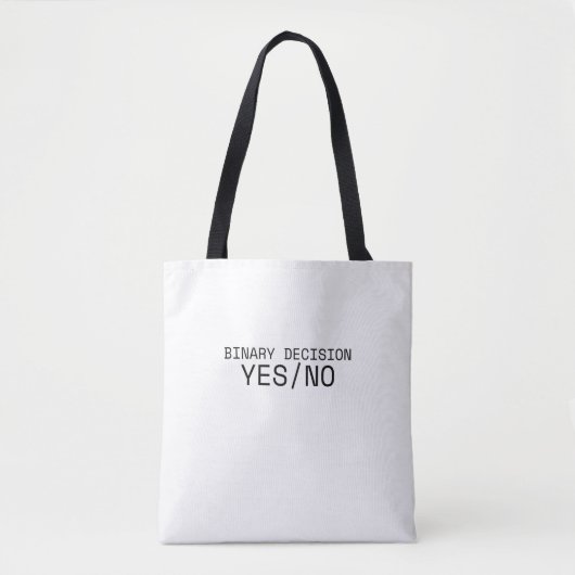 Binary Decision Yes No Minimalist Canvas トートバッグ (正面)