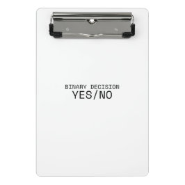 Binary Decision Yes No Minimalist Industrial ミニクリップボード