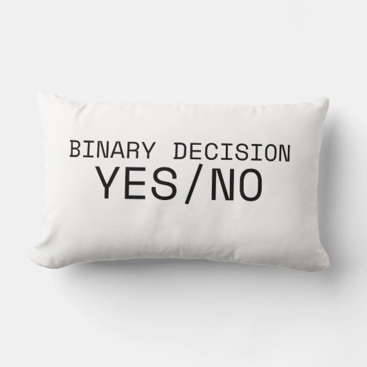 Binary Decision Yes No Minimalist Industrial  ランバークッション (正面)