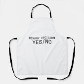 Binary Decision Yes No Minimalist Industrial Apron エプロン (正面)