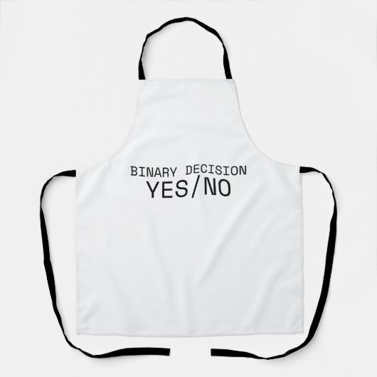 Binary Decision Yes No Minimalist Industrial Apron エプロン (正面)