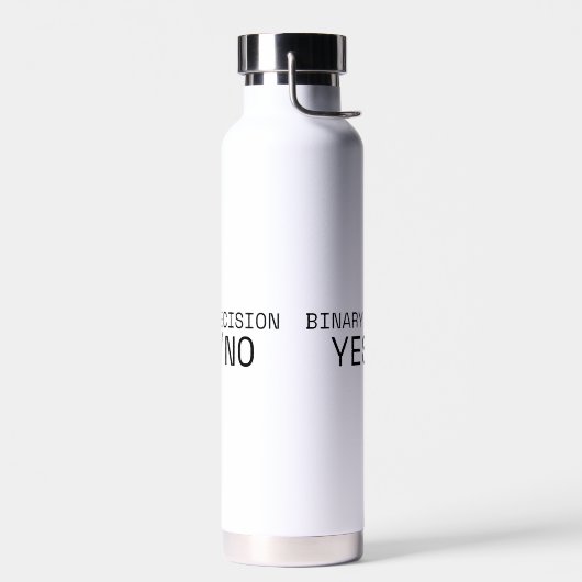 Binary Decision Yes No Minimalist Insulated Bottle ウォーターボトル (左面)