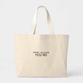 Binary Decision Yes No Minimalist Jumbo Tote Bag ラージトートバッグ