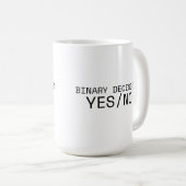Binary Decision Yes No Minimalist Large Coffee Mug コーヒーマグカップ (正面右)