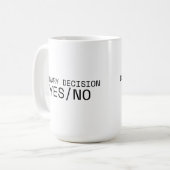 Binary Decision Yes No Minimalist Large Coffee Mug コーヒーマグカップ (正面左)