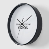 Binary Decision Yes No Minimalist Technical Wall  壁時計 (傾斜)