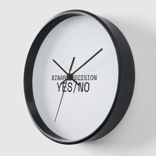 Binary Decision Yes No Minimalist Technical Wall 壁時計 (傾斜)