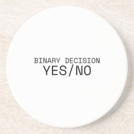 Binary Decision Yes No Minimalist Typewriter コースター
