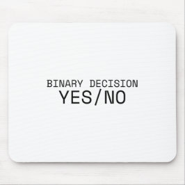 Binary Decision Yes No Minimalist Typewriter マウスパッド