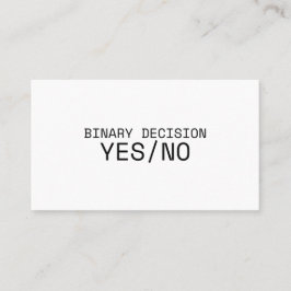 Binary Decision Yes No Minimalist Typewriter 名刺