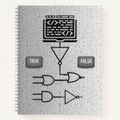 Binary Logic Spiral Notebook – Modern Design ノートブック (正面)