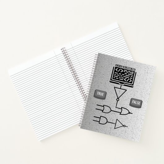 Binary Logic Spiral Notebook – Modern Design ノートブック (内部)