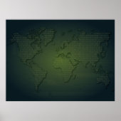Binary World Map XLargeポスター ポスター (正面)