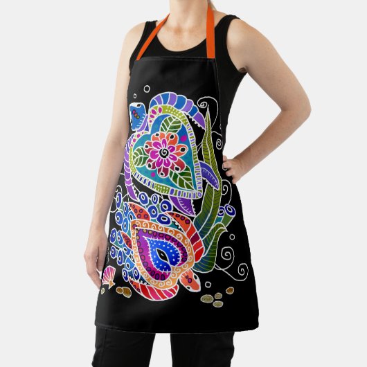 BINDIウミガメ全周プリントエプロン エプロン (インサイチュ)