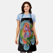 BINDI海のオッターズオールオーバープリントエプロン エプロン (着用した状態)
