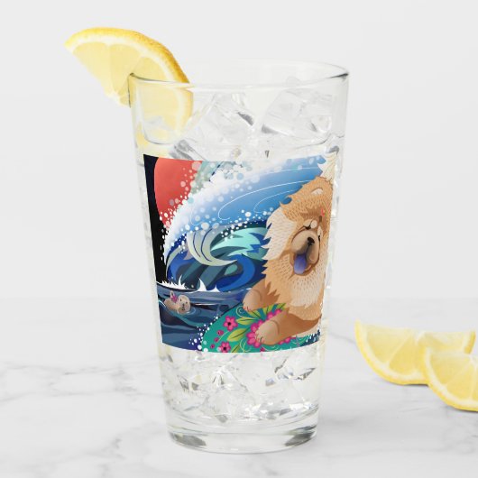 BINDI CHOWABUNGA 16ozガラス – デザイン前面と背面 タンブラーグラス (アイス正面)