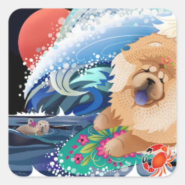 BINDI CHOWABUNGA - Chow surfer stickers スクエアシール