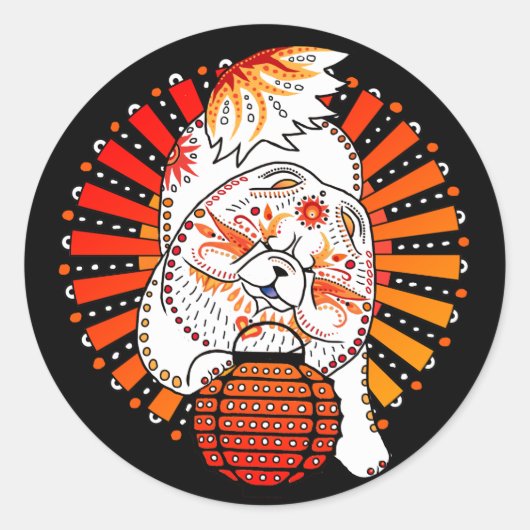 BINDI MI TANG – ステッカーカスタム背景色 ラウンドシール (正面)