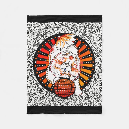 BINDI MI TANG – チョウ – 犬の毛布の年 フリースブランケット (正面)