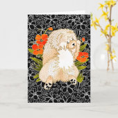 BINDI MINGSIEのクリーム色の食事の挨拶状 カード (黄色い花)